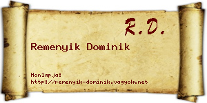 Remenyik Dominik névjegykártya